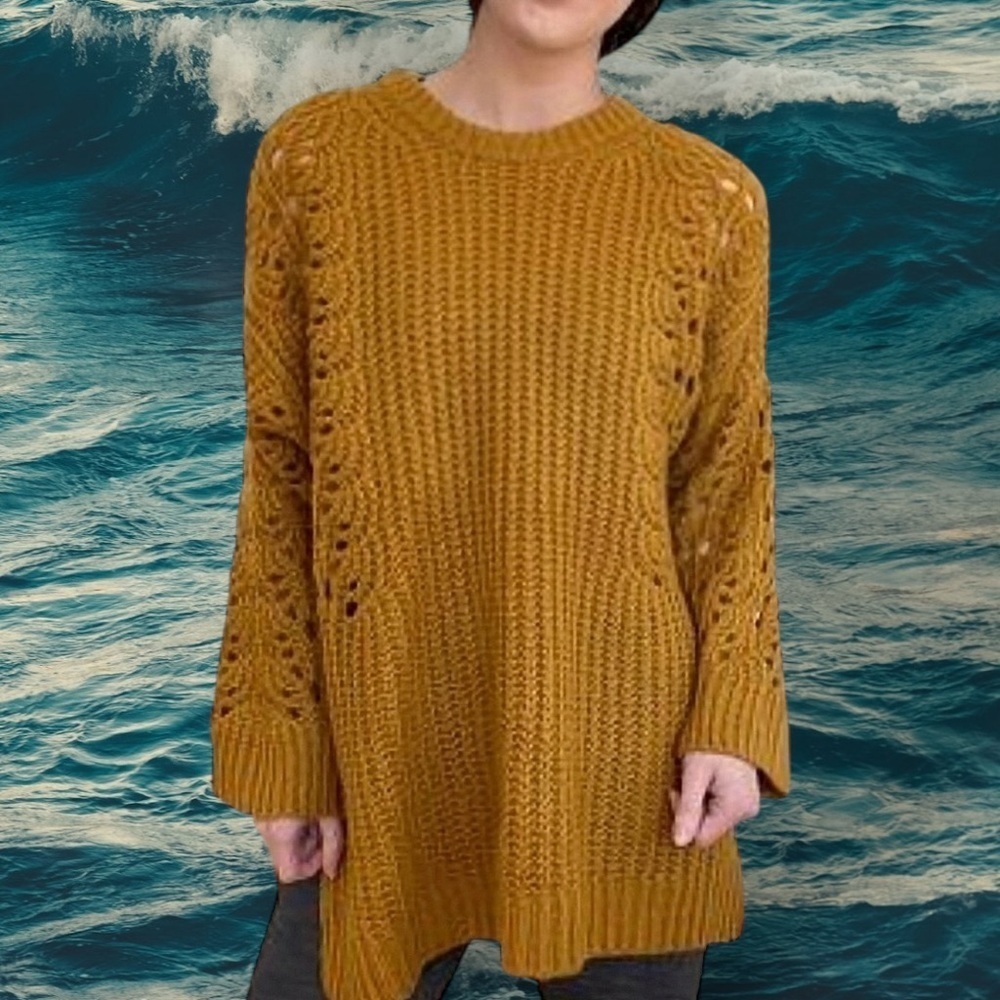 Pilcro for Anthropologie ‘Devenne’ Oversized Chunky Pointelle Detail Sweater XS